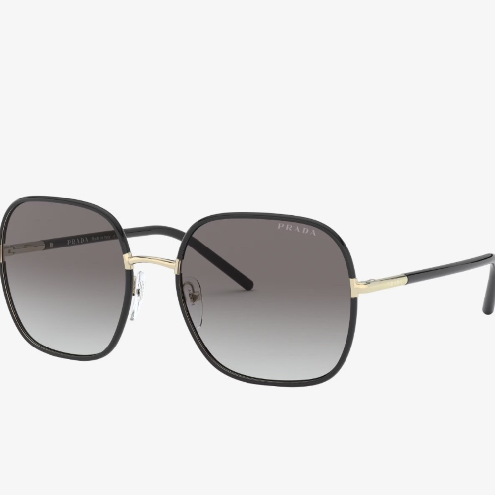 Prada Women's Sunglasses in Black with Gold Accents